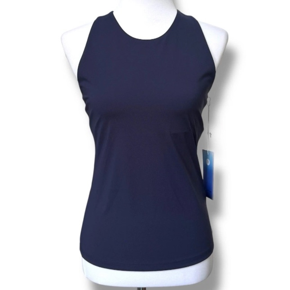 NWT Outerknown Navy Blue Stretch Racerback Active Outdoor Reflecting Tank Top